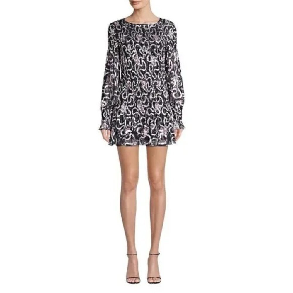 LoveShackFancy Black Silver Scarlett Mini Dress $495 - Picture 5 of 10